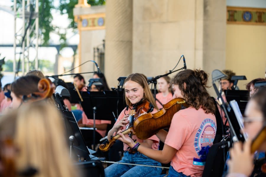 The Youth Symphony Orchestra performance at the 2022 Riverfront Pops at LeClaire Park.