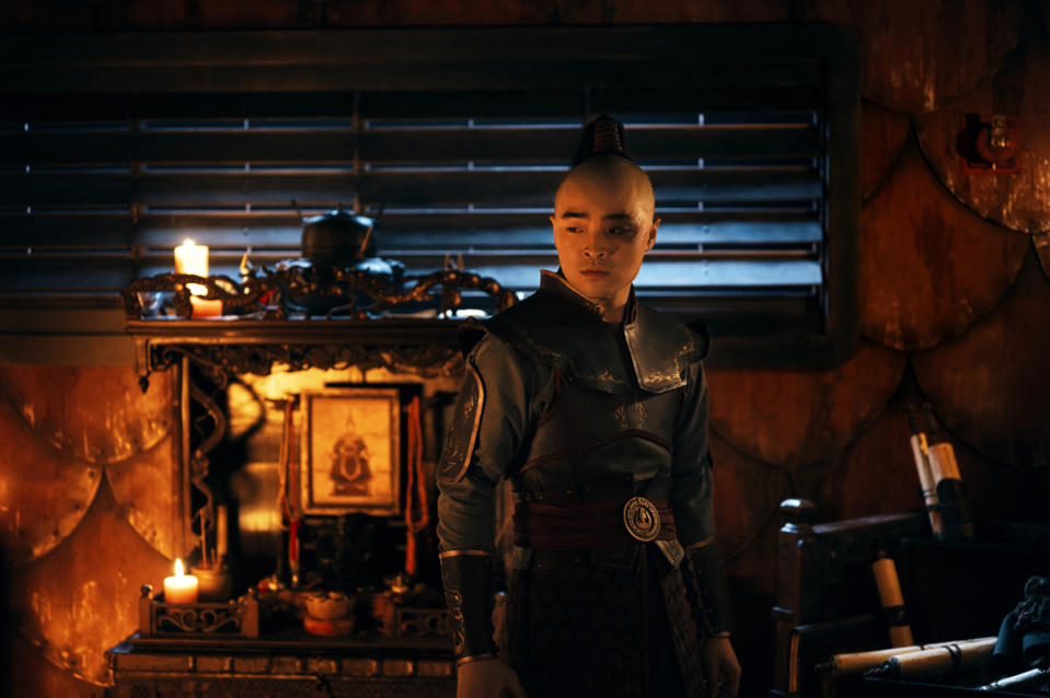 Dallas Liu as Prince Zuko in season 1 of Avatar: The Last Airbender. Cr. Robert Falconer/Netflix