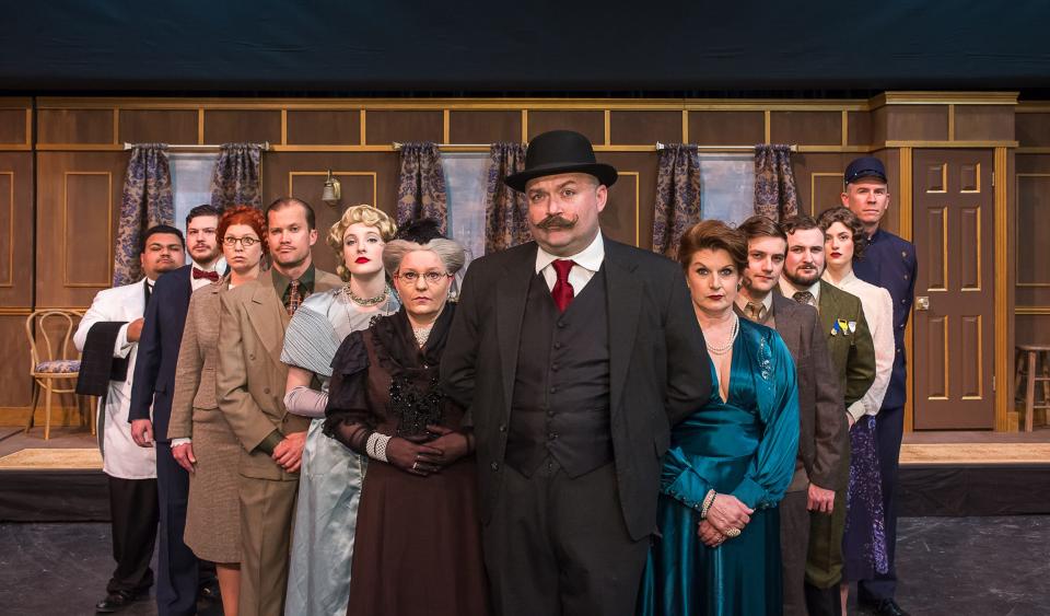 Amarillo Little Theatre presents "Murder on the Orient Express," with a cast including Michael Newman, Michael Stafford, Mallory Corona, Jax Ebert, Rob Attaway, Melanie Sanders, Jenny Morgan, Sarah Olson, Carrie Huckabay, Sean Reneau, Brooks Boyett and Jeremy Hernandez.