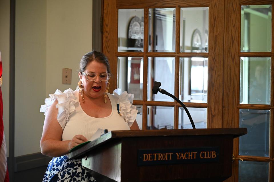 "Every DAR (Daughters of the American Revolution) chapter has a different flavor and our flavor is Detroit," says Indian Village resident Elizabeth Findeis, who proudly addressed an audience assembled at the Detroit Yacht Club on Aug. 19 during the organizing meeting for a new DAR chapter in Detroit.