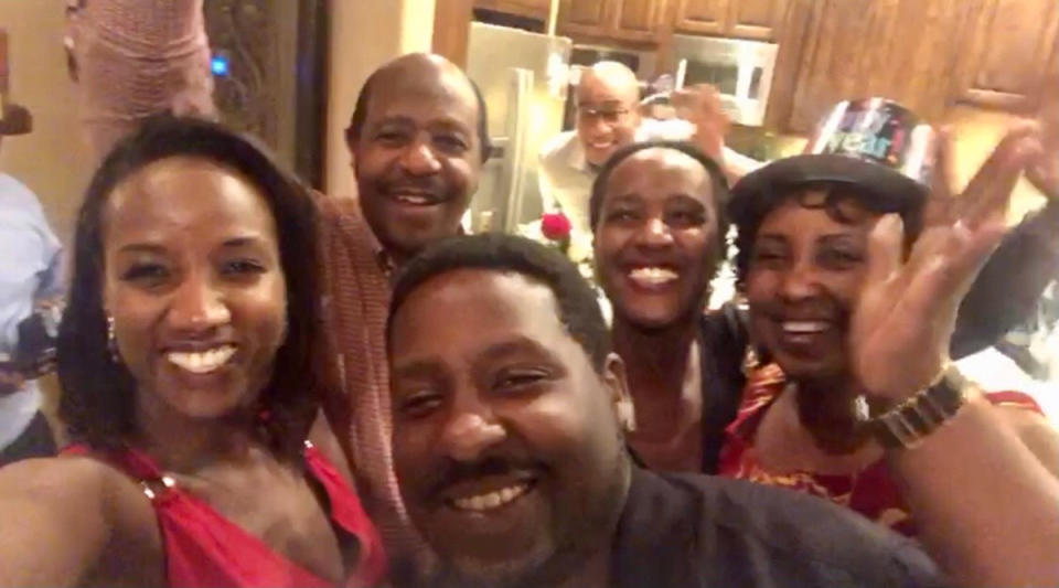 Paul Rusesabagina with his family on New Year's Eve last year.<span class="copyright">Courtesy Carine Kanimba</span>