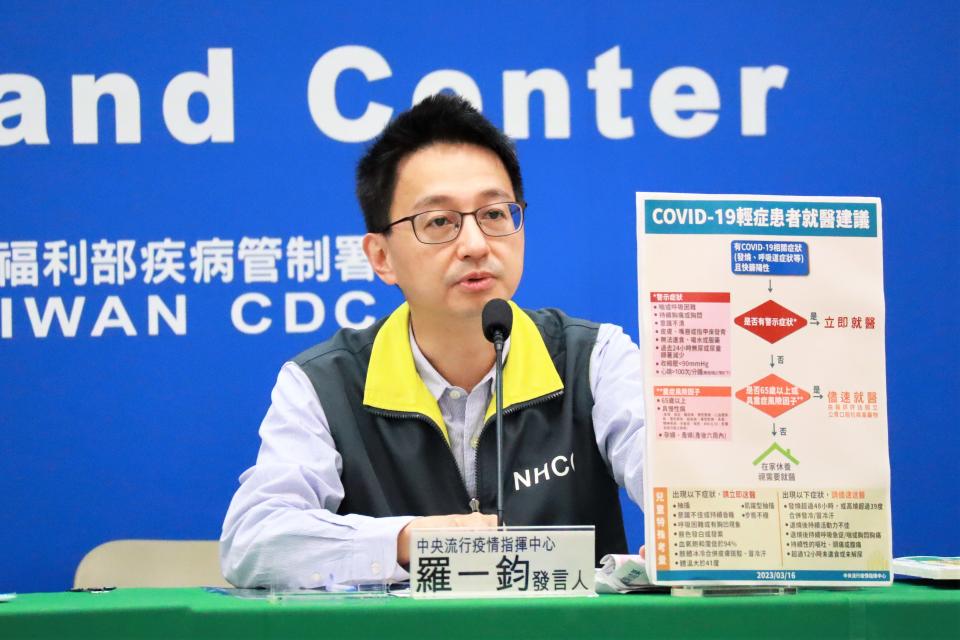  發言人羅一鈞說明COVID-19輕症患者就醫建議