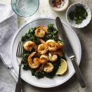 <p>Shrimp, spinach and garlic brown and cook quickly for a simple one-pot weeknight dinner. A fast pan sauce gets life from zesty lemon juice, warm crushed red pepper and herby parsley. Serve with a slice of whole-wheat baguette to swipe up every last drop of sauce.</p> <p> <a href="https://www.eatingwell.com/recipe/269496/one-pot-garlicky-shrimp-spinach/" rel="nofollow noopener" target="_blank" data-ylk="slk:View Recipe;elm:context_link;itc:0;sec:content-canvas" class="link ">View Recipe</a></p>