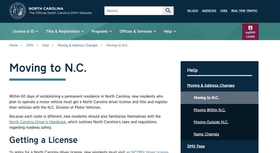 Registering a car in North Carolina can be expensive, but an estimate of $480 for someone moving here from Tennessee seemed excessive.