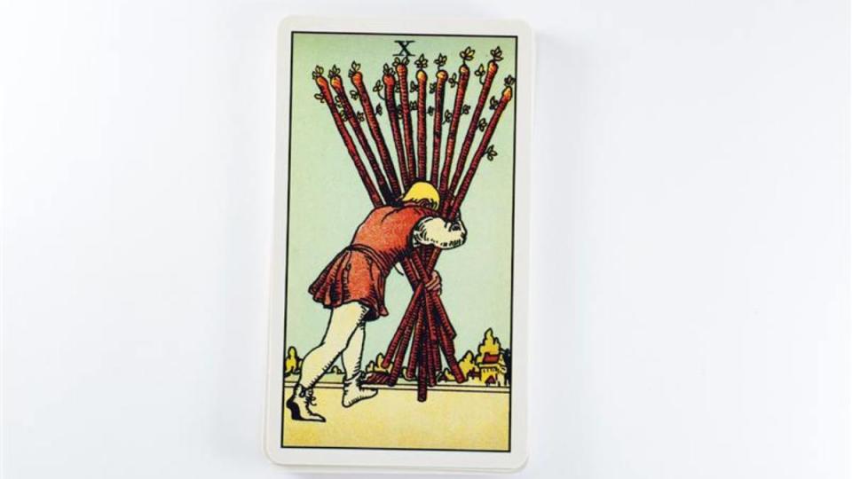 The ten of wands card