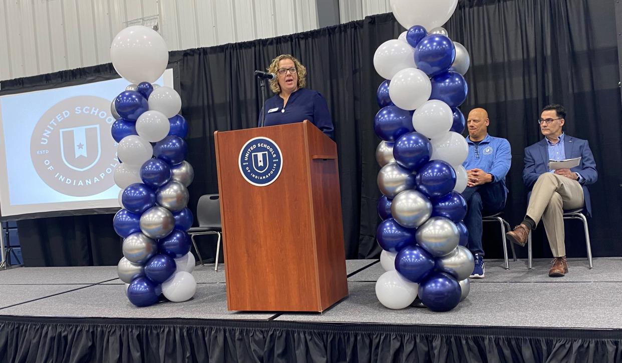 Kelly Herron, executive director of the United Schools of Indianapolis charter network, announced on Friday, February 16, 2023, that the network of three charter schools would receive a $12.5 million donation to go towards merit-based bonuses for staff.