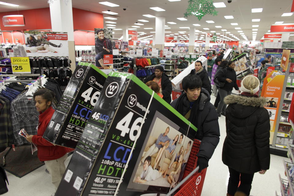 Shoppers fill a Target Store on Black Friday in Chicago, November 25, 2011.  (Photo by John Gress/Corbis via Getty Images)