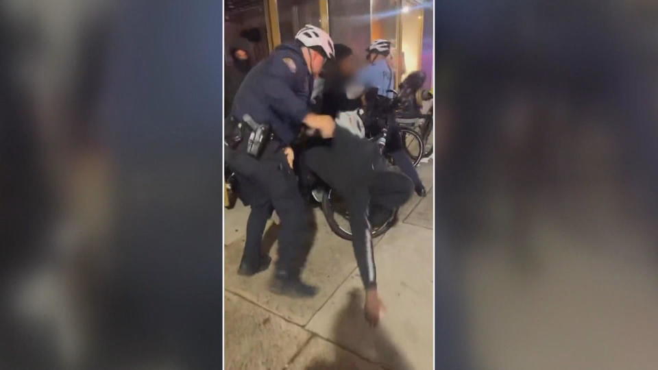 Video showed the scene outside a Lululemon store that had been looted in Center City Philadelphia the night of Sept. 26. / Credit: Submitted video/CBS News Philadelphia