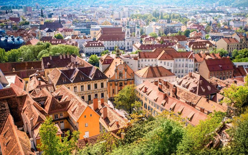 Aerial view of Graz, Austria