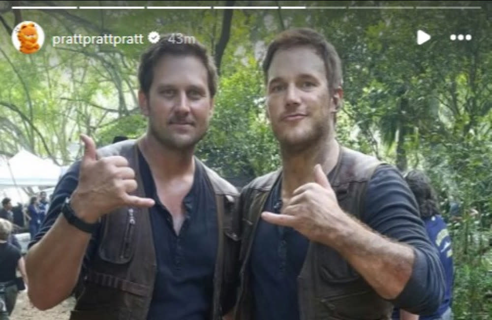 Chris Pratt and his stunt double - May 2024 tribute - Instagram - ONE USE
