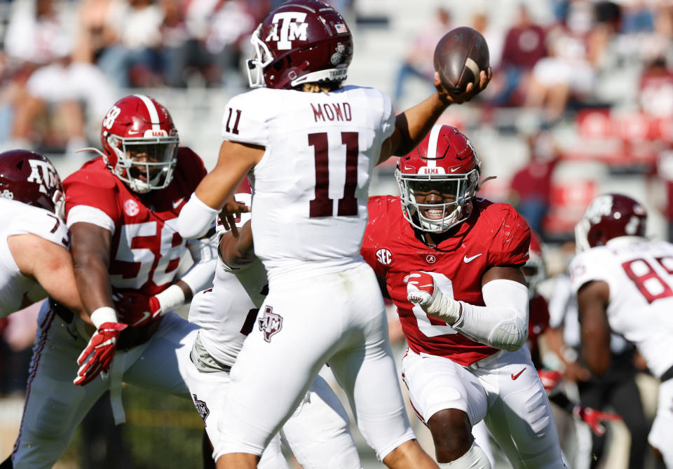 Texas A&M QB Kellen Mond has been up and down again this season. (Photo by UA Athletics/Collegiate Images/Getty Images)