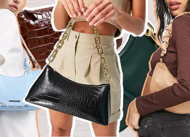 Quilted Detail Chain Baguette Bag shoulder bag,crossbody bag,cross body bag  vintage,minimalist,classic leather mini bag,small bag