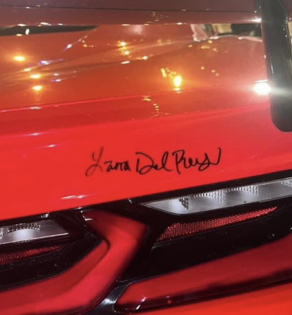 Lana Del Ray greeted fans in Greenville this week and signed someone’s Corvette.