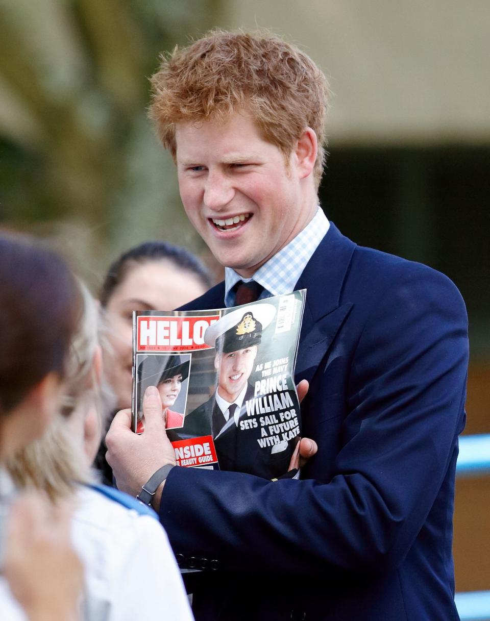 Prince Harry mocks a tabloid William.