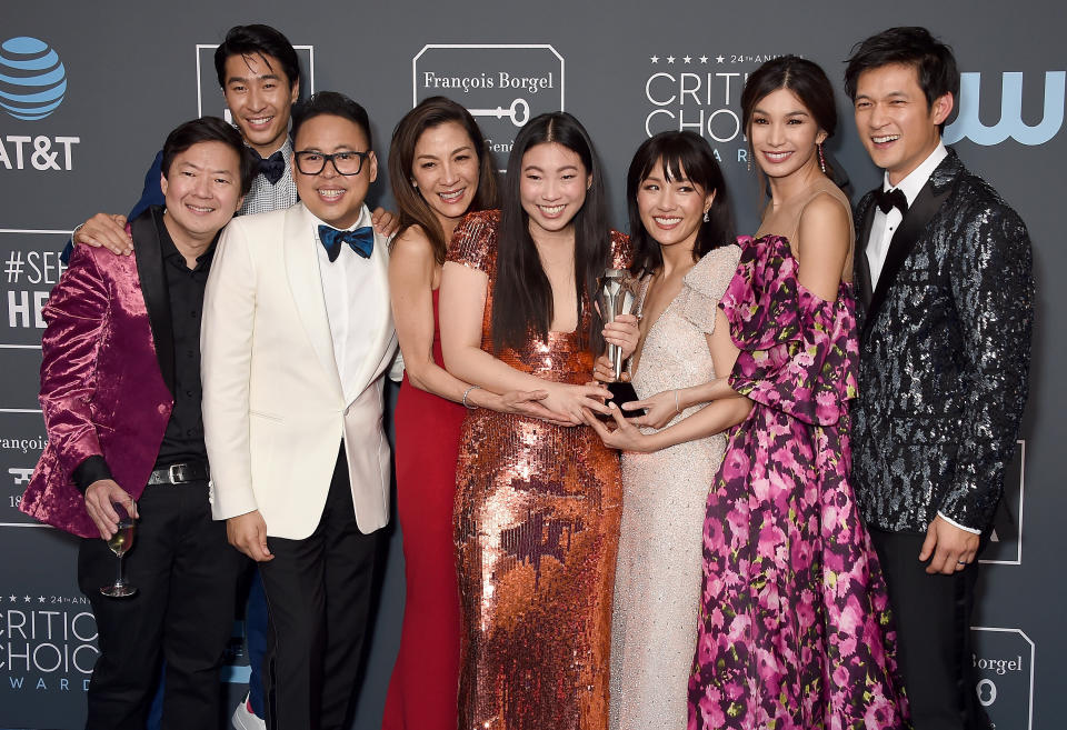 The cast of "Crazy Rich Asians," pictured here at the 24th Annual Critics' Choice Awards, faced backlash for featuring all light-skinned actors. (Photo: Gregg DeGuire via Getty Images)