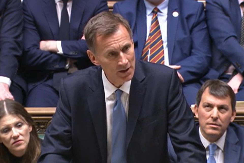 Chancellor Jeremy Hunt has delivered his ‘Budget for growth’ in the House of Commons (House of Commons/PA) (PA Wire)