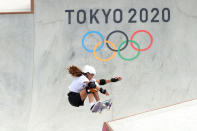 <p>Lilly Stoephasius of Team Germany competes during the Women's Skateboarding Park Preliminary Heat on day twelve of the Tokyo 2020 Olympic Games at Ariake Urban Sports Park on August 04, 2021 in Tokyo, Japan. (Photo by Ezra Shaw/Getty Images)</p> 