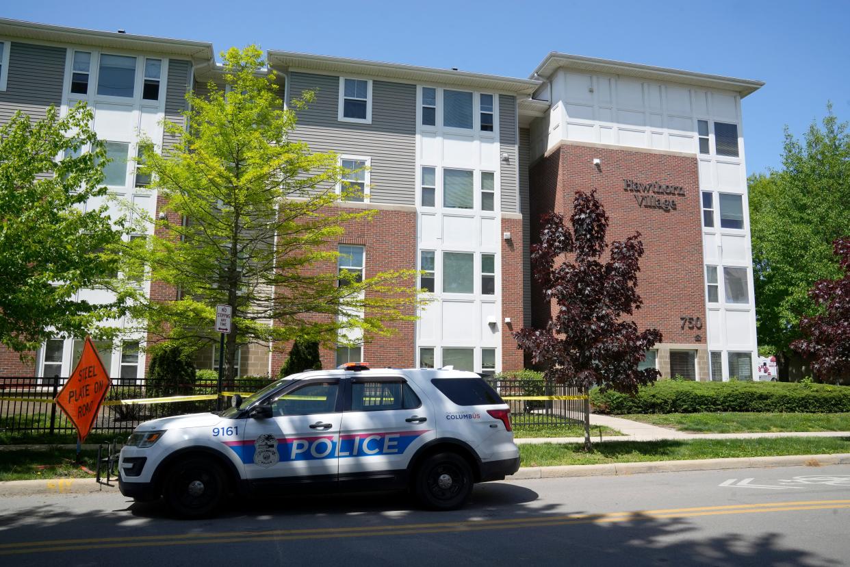 One person was dead Tuesday afternoon after a shooting at the Hawthorn Village Senior Apartment Homes complex at 750 West Rich Street on the west side of Columbus.