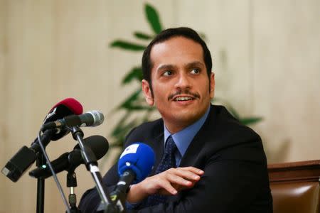 Qatari Foreign Minister Sheikh Mohammed bin Abdulrahman al-Thani attends a news conference in Rome, Italy, July 1, 2017. REUTERS/Alessandro Bianchi
