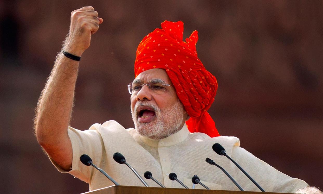 <span>Narendra Modi is expected to secure a third term when election results are counted on 4 June.</span><span>Photograph: Saurabh Das/AP</span>