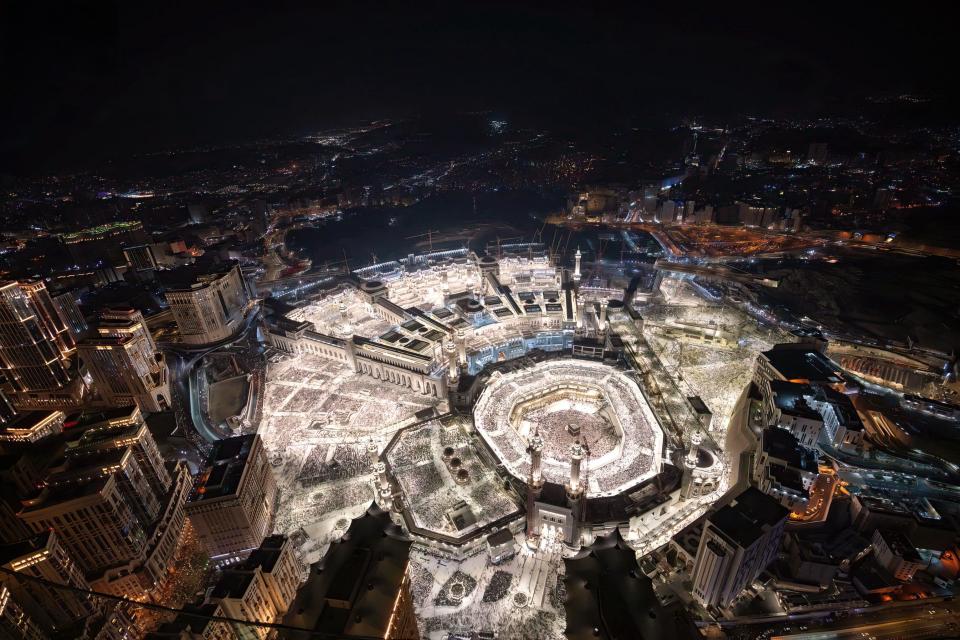 The Great Mosque of Mecca, Saudi Arabia, seen from above, in the last days of the holy month of Ramadan, on April 5, 2024. Photo by Balkis Press/ABACAPRESS.COM