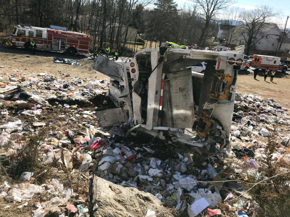 Train carrying GOP lawmakers crashes into garbage truck