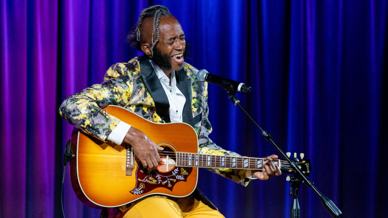  Fantastic Negrito performs during Reel To Reel: White Jesus Black Problems Featuring A Post-Screening Interview And Acoustic Performance From Fantastic Negrito at The GRAMMY Museum on June 02, 2022 in Los Angeles, California.  