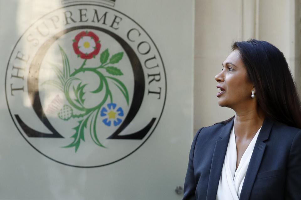 Anti-Brexit campaigner Gina Miller, who is appealing against her defeat at the High Court, leaves the Supreme Court on Thursday (Tolga Akmen/AFP/Getty Images)