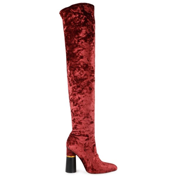 Velvet Burgundy Long Boots