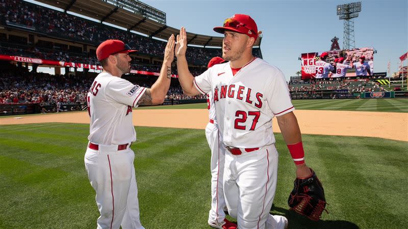 楚奧特（Mike Trout）目前還在復健中。（資料圖／翻攝自天使推特）