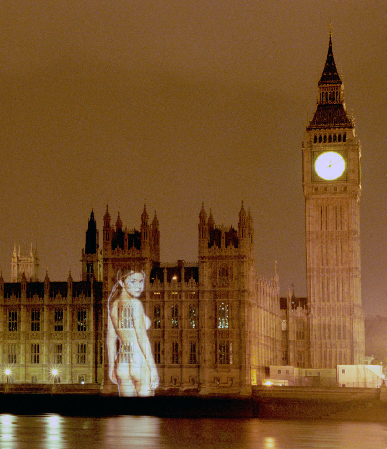 A nude picture of TV presenter Gail Porter was projected onto the Houses of Parliament in 1999. (PA)