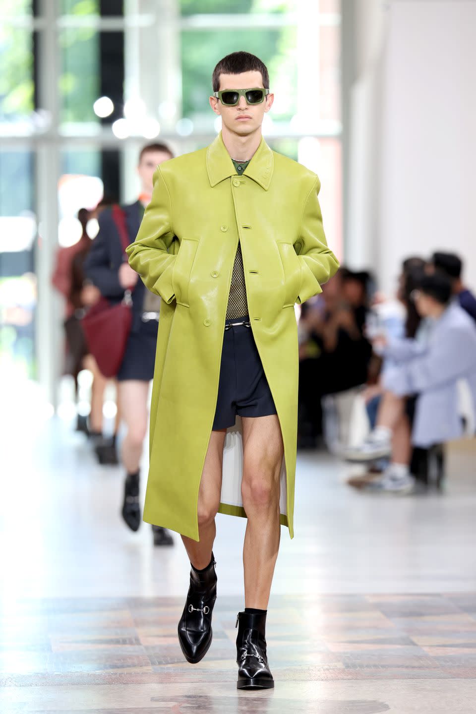 milan, italy june 17 a model walks the runway the gucci mens spring summer 2025 fashion show during the milan fashion week menswear springsummer 2025 at triennale di milano on june 17, 2024 in milan, italy photo by daniele venturelligetty images for gucci