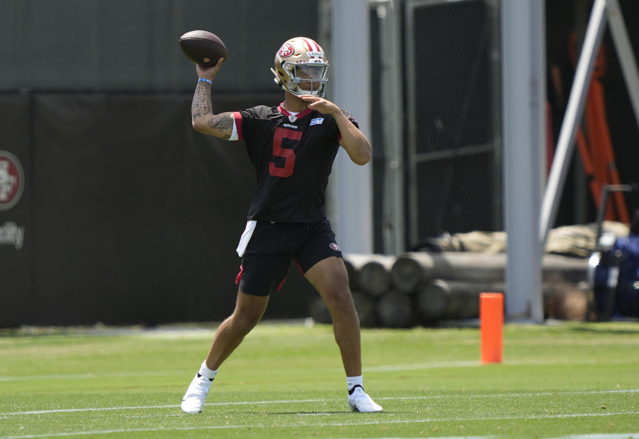 Trey Lance was the third overall pick of the draft to the 49ers. (Photo by Thearon W. Henderson/Getty Images)