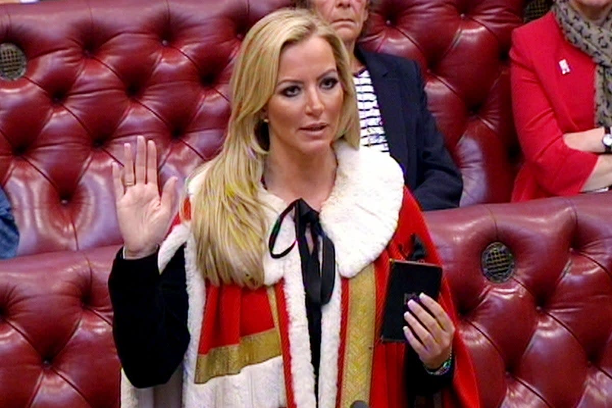 Entrepreneur Michelle Mone is admitted to the House of Lords as Baroness Mone of Mayfair, after being made a Tory peer. (PA Archive)