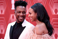 <p>Odom Jr., walks the red carpet with his wife, Nicolette Robinson. </p>