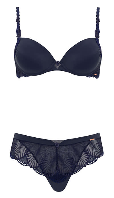 Rosie for Autograph <br><br>Navy Smoothing Bra - £35.00<br>Brazilian knicker - £15.00