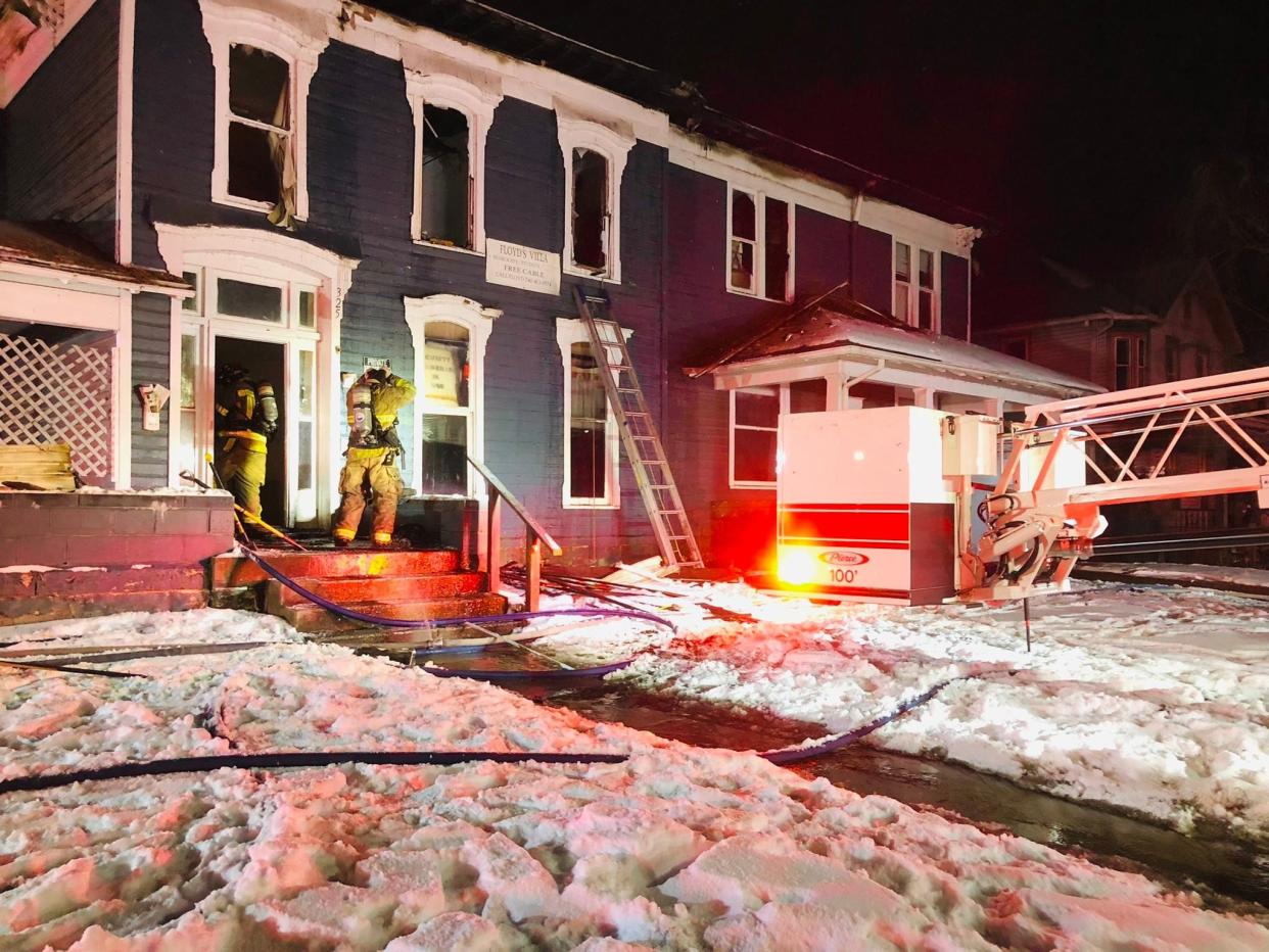 Newark fire was called to a fire at a multi-family home on Oak Street on Tuesday, Jan. 25, 2022.