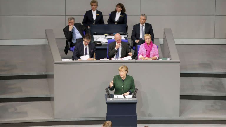 La canciller alemana habla en el Bundestag