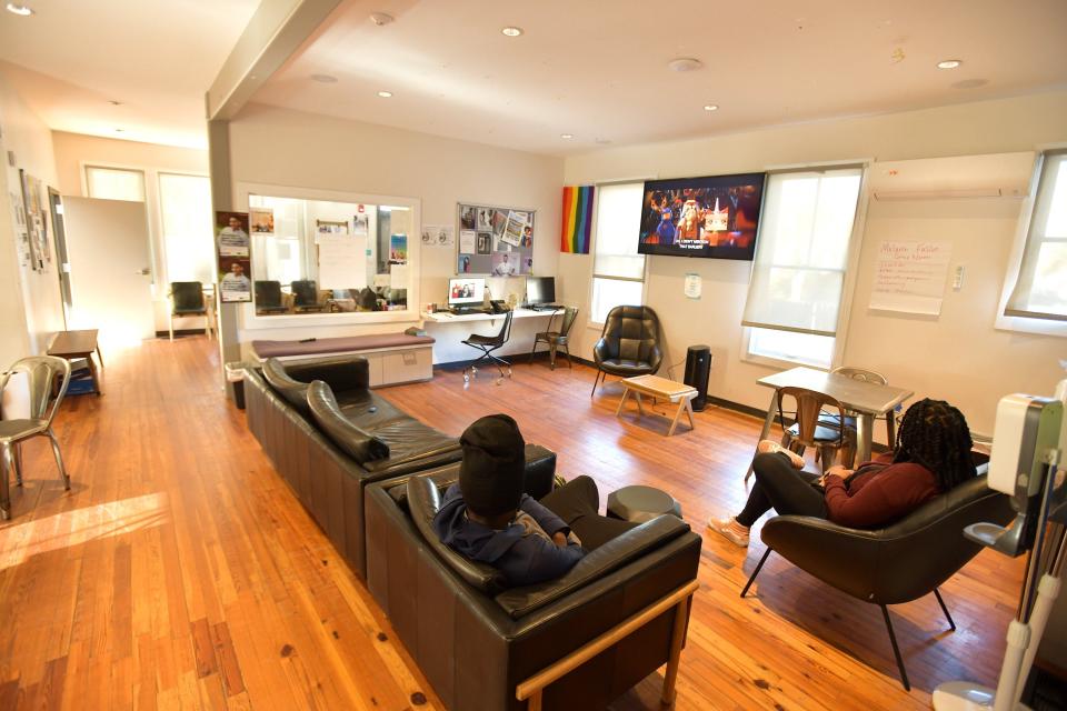 The communal area inside the JASMYN Connects house, part of three-building campus that serves nearly 1,000 LGBTQ+ youth in Jacksonville youth each year.