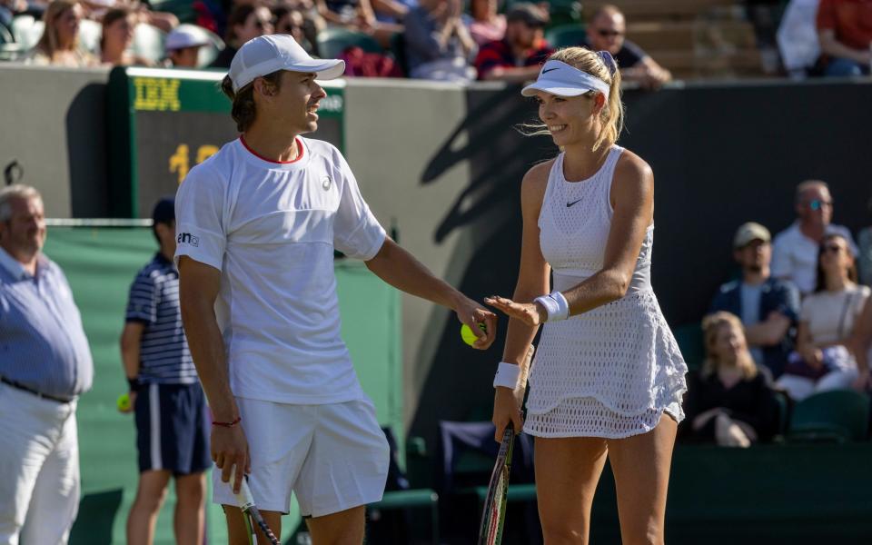 ews Katie Boulter and Alex de Minaur vs Joran Vliegen and Yifan Xu on court no2 Wimbledon day 7 9 July 2023