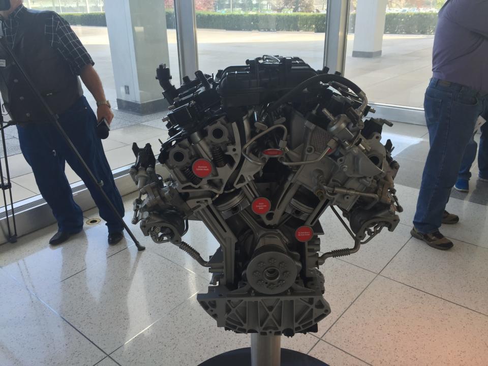 Ford's redesigned, 3.5-liter, V-6 EcoBoost engine will produce 365 horsepower and 450 pound feet of torque.