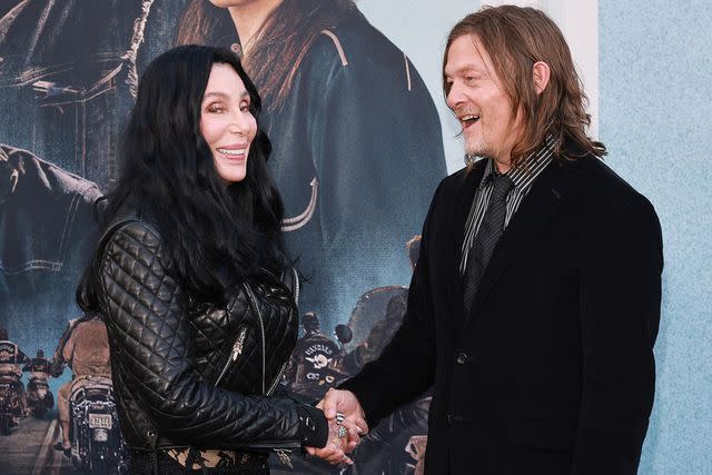 <p>Gilbert Flores/Variety via Getty</p> Cher and Norman Reedus at 'The Bikeriders' premiere