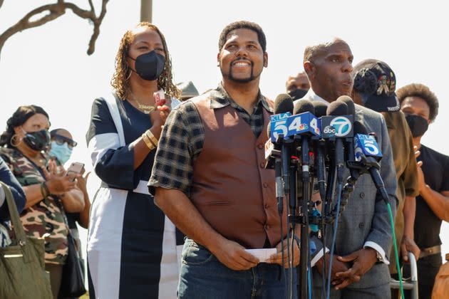 Anthony Bruce, a great-great-grandson of Charles and Willa Bruce, attends a news conference last September after a bill was signed to return the oceanfront land to his family. (Photo: Jay L. Clendenin via Getty Images)