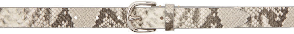 Isabel Marant White & Grey Snake Zap Belt 