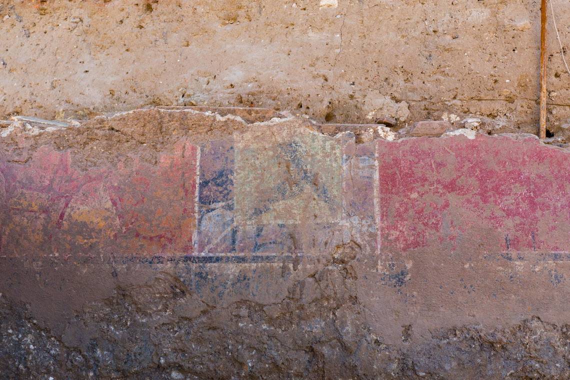 The paintings were made to look like marble slabs, and were preserved when the building succumbed to a fire, the researchers said.