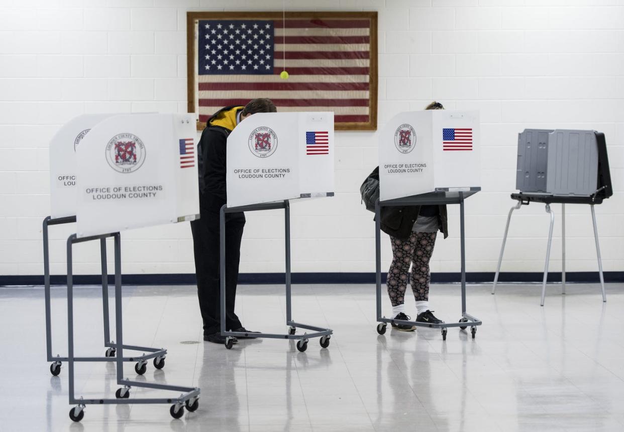 <span class="caption">Are these people's votes accurately recorded and properly counted?</span> <span class="attribution"><a class="link " href="https://www.gettyimages.com/detail/news-photo/voters-fill-out-their-ballots-at-loudon-county-high-school-news-photo/1058086318" rel="nofollow noopener" target="_blank" data-ylk="slk:Bill Clark/CQ Roll Call;elm:context_link;itc:0;sec:content-canvas">Bill Clark/CQ Roll Call</a></span>