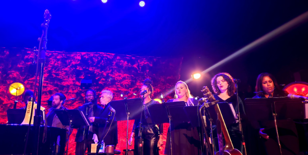 L-R: Baritone 2: Antwayn Hopper, Baritone 1: Andrew Kober, Tenor 2:John James, Tenor 1: Neal Coomer, Alto 2: Marinda Anderson, Alto 1: Ryah Nixon, Soprano 2: Briana Carlson-Goodman, Soprano 1: Nicki Richards, Piano/Music Director: Rob Mathes (not pictured). Credit: Connor Ratliff