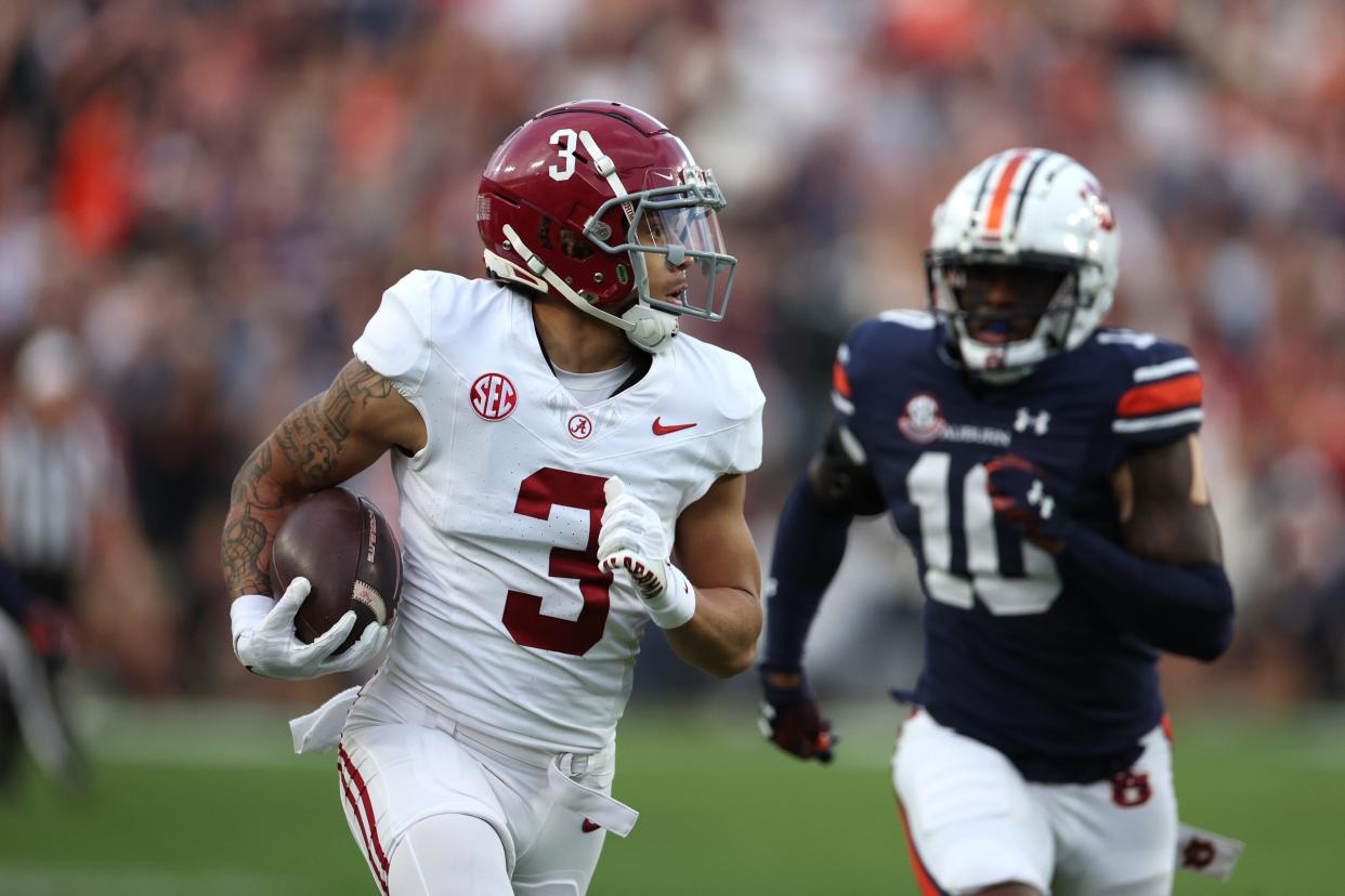 Jermaine Burton won a national title with Georgia in 2021 before spending his final two collegiate seasons at Alabama.