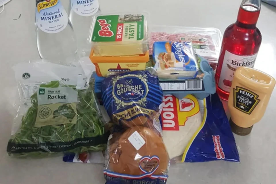 Groceries bought at a Woolworths shop.