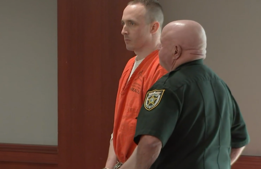 Patrick McDowell prepares to exit a courtroom after a hearing to discuss issues in his sentencing phase in the 2021 shooting death of Nassau County Deputy Joshua Moyers.